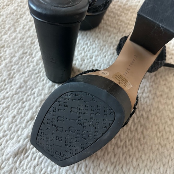 Gianni Bini Black Rope Braided Platform Heels Size 7 - Picture 9 of 10